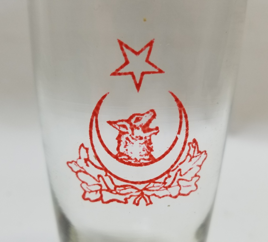 CUMHURİYET BAŞLARI ÇOK NADİR ÜZERİ BOZKURT VE AY YILDIZLI BARDAK