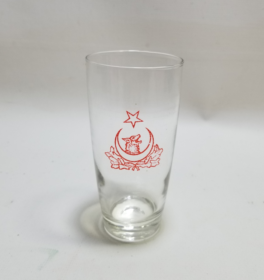 CUMHURİYET BAŞLARI ÇOK NADİR ÜZERİ BOZKURT VE AY YILDIZLI BARDAK