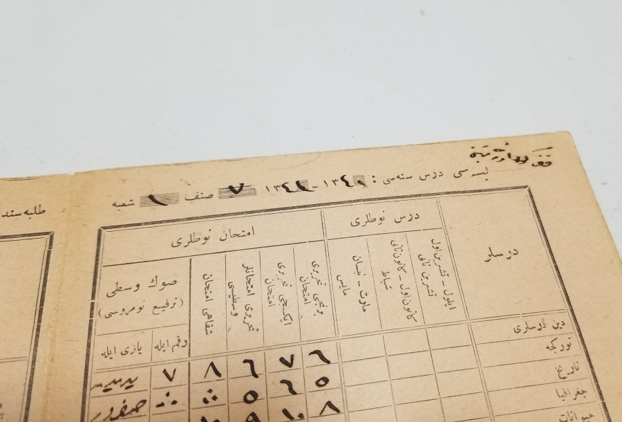 CUMHURİYETİN İLK KARNESİ