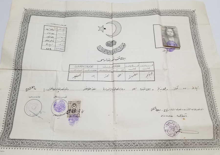 CUMHURİYET BAŞLARI OSMANLICA YAZILI ORTAOKUL DİPLOMASI