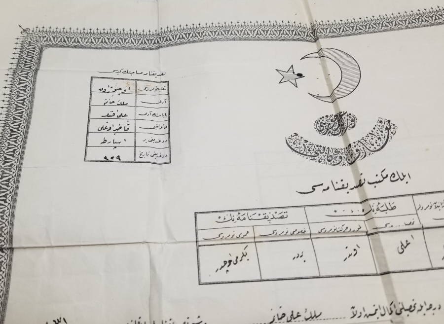 CUMHURİYET BAŞLARI OSMANLICA YAZILI ORTAOKUL DİPLOMASI