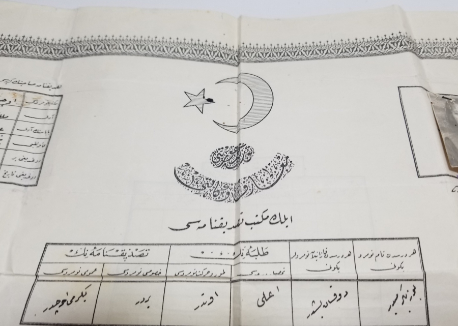 CUMHURİYET BAŞLARI OSMANLICA YAZILI ORTAOKUL DİPLOMASI