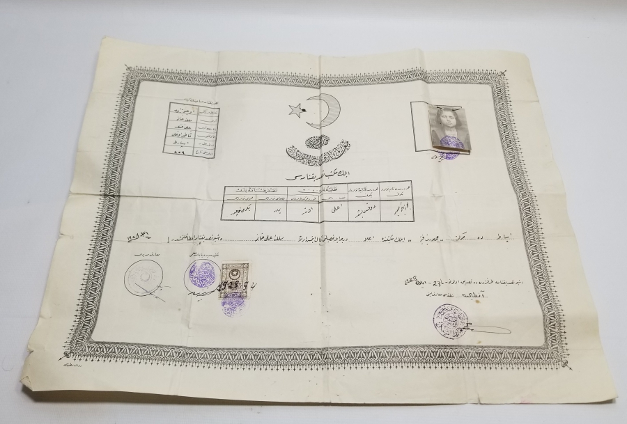 CUMHURİYET BAŞLARI OSMANLICA YAZILI ORTAOKUL DİPLOMASI