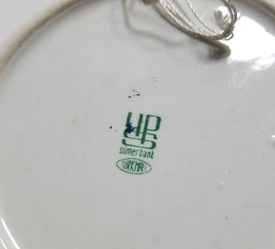 SÜMERBANK HATTATLAR SERİSİNDEN NADİR PORSELEN TABAK