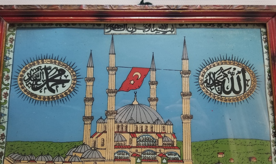 EDİRNE SELİMİYE CAMİ GÖRSELLİ ANTİKA RENKLİ BASKI PANO