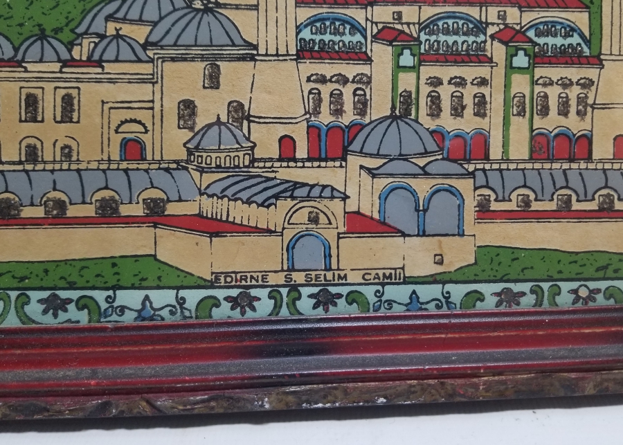 EDİRNE SELİMİYE CAMİ GÖRSELLİ ANTİKA RENKLİ BASKI PANO