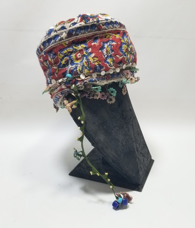 OSMANLI DÖNEMİ NADİR TİPTE İĞNE OYALI KIRKAĞAÇ BASKILI NADİR GELİN FESİ