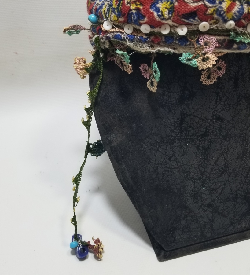 OSMANLI DÖNEMİ NADİR TİPTE İĞNE OYALI KIRKAĞAÇ BASKILI NADİR GELİN FESİ