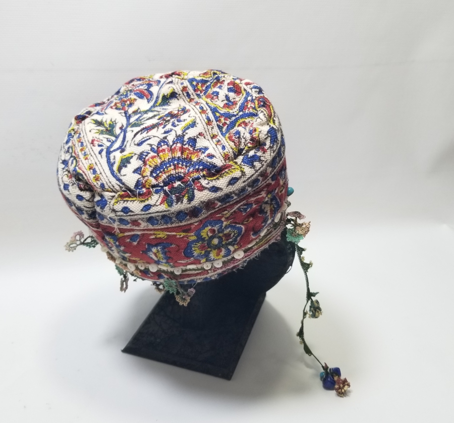 OSMANLI DÖNEMİ NADİR TİPTE İĞNE OYALI KIRKAĞAÇ BASKILI NADİR GELİN FESİ