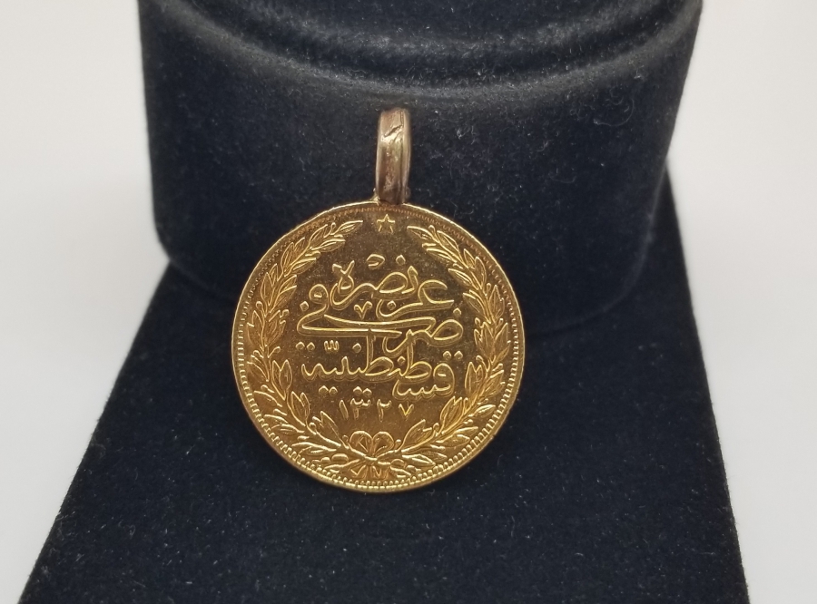 OSMANLI DÖNEMİ REŞAT ALTININDAN YAPILMIŞ ALTIN YÜZ GÖRÜMLÜLÜĞÜ KOLYESİ