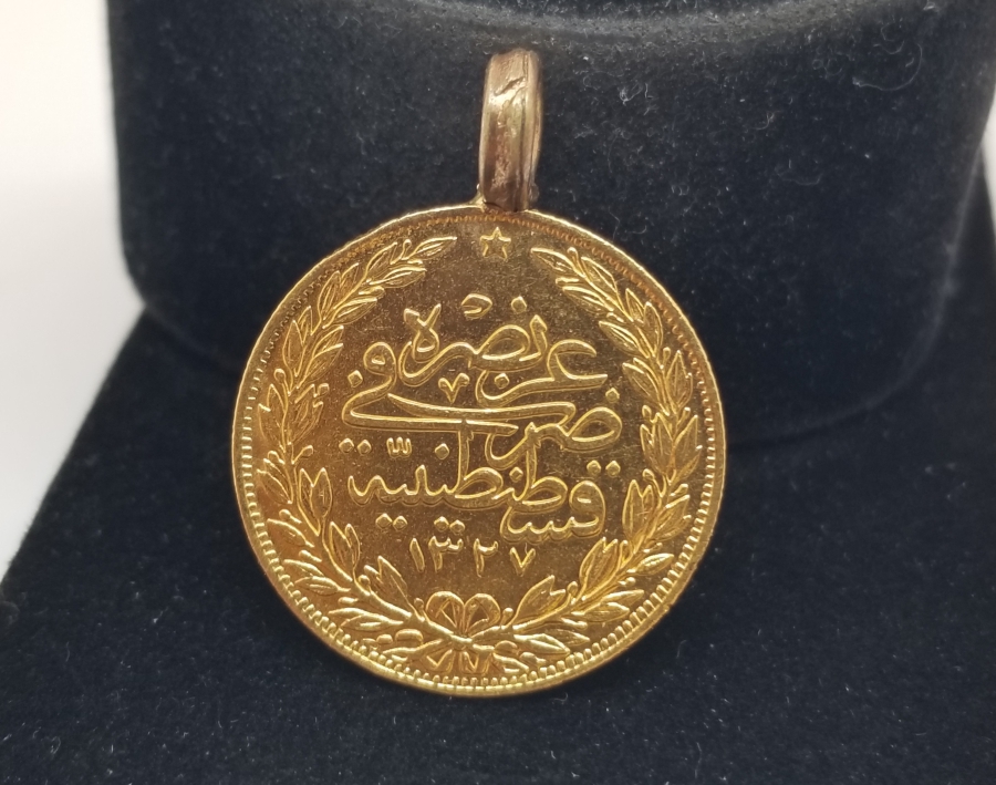 OSMANLI DÖNEMİ REŞAT ALTININDAN YAPILMIŞ ALTIN YÜZ GÖRÜMLÜLÜĞÜ KOLYESİ