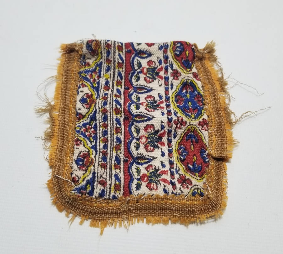 KIRKAĞAÇ BASKISI KUMAŞTAN YAPILMIŞ OSMANLI DÖNEMİ GELİN KESESİ