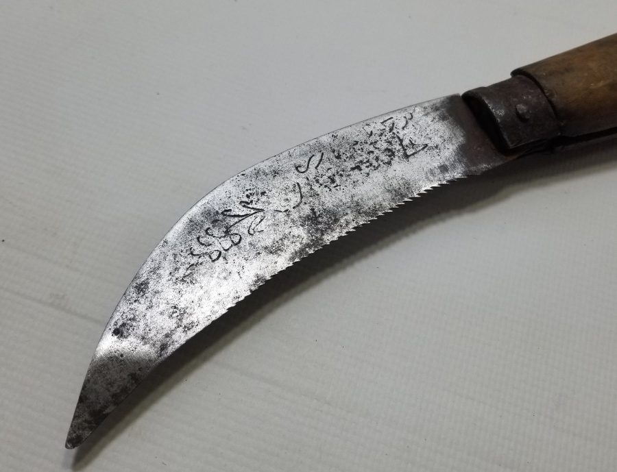 ÜZERİ HAYAT AĞAÇLI VE OSMANLICA YAZILI NADİR BURSA BAĞ BIÇAĞI