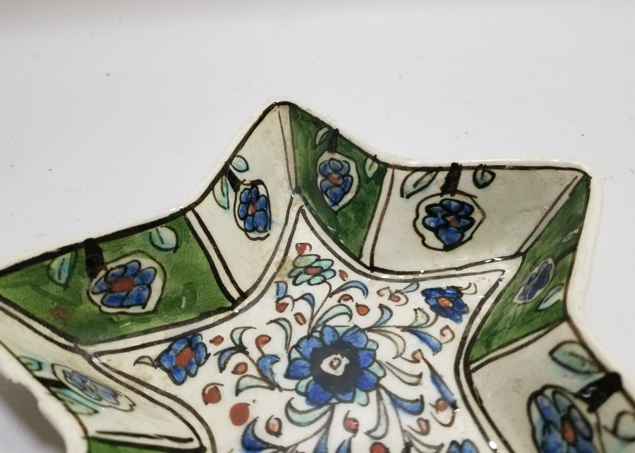 YILDIZ FORMLU EL BOYAMA ANTİKA KÜTAHYA İKRAMLIK