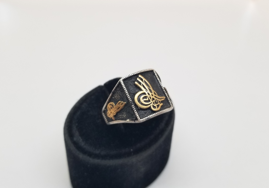 ÜZERİ TUĞRALI GÜMÜŞ YÜZÜK