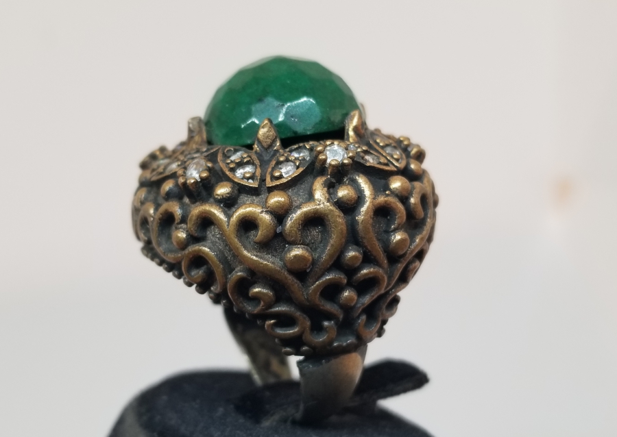 KABARTMA İŞÇİLİKLİ BÜYÜK BOY HÜRREM MODEL ÖZEL YAPIM YÜZÜK