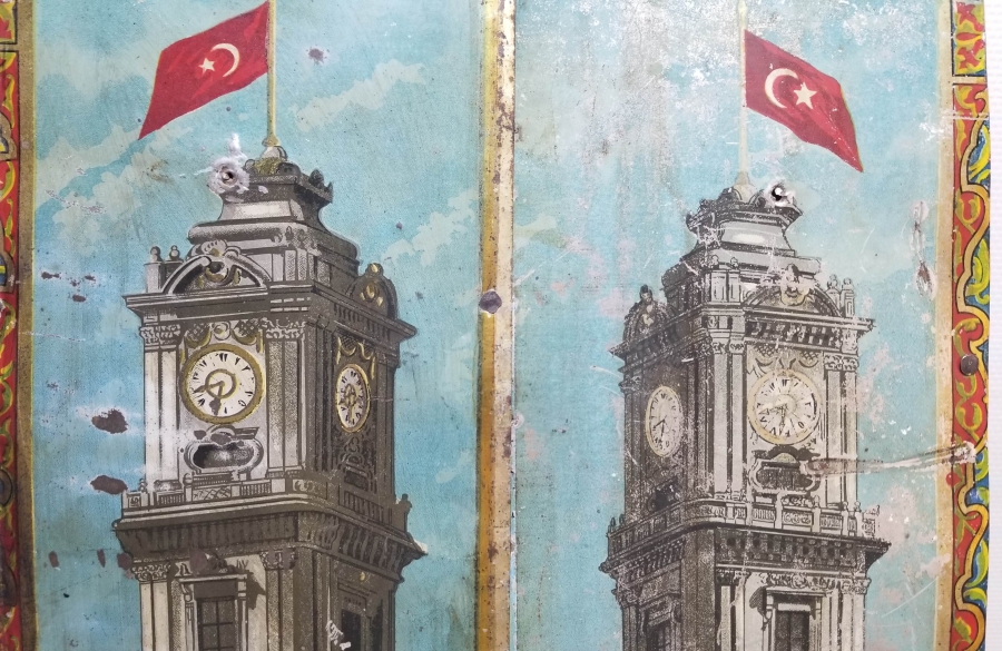 DOLMABAHÇE SARAYI SAAT KULESİ GÖRSELLİ OSMANLI DÖNEMİ PANO