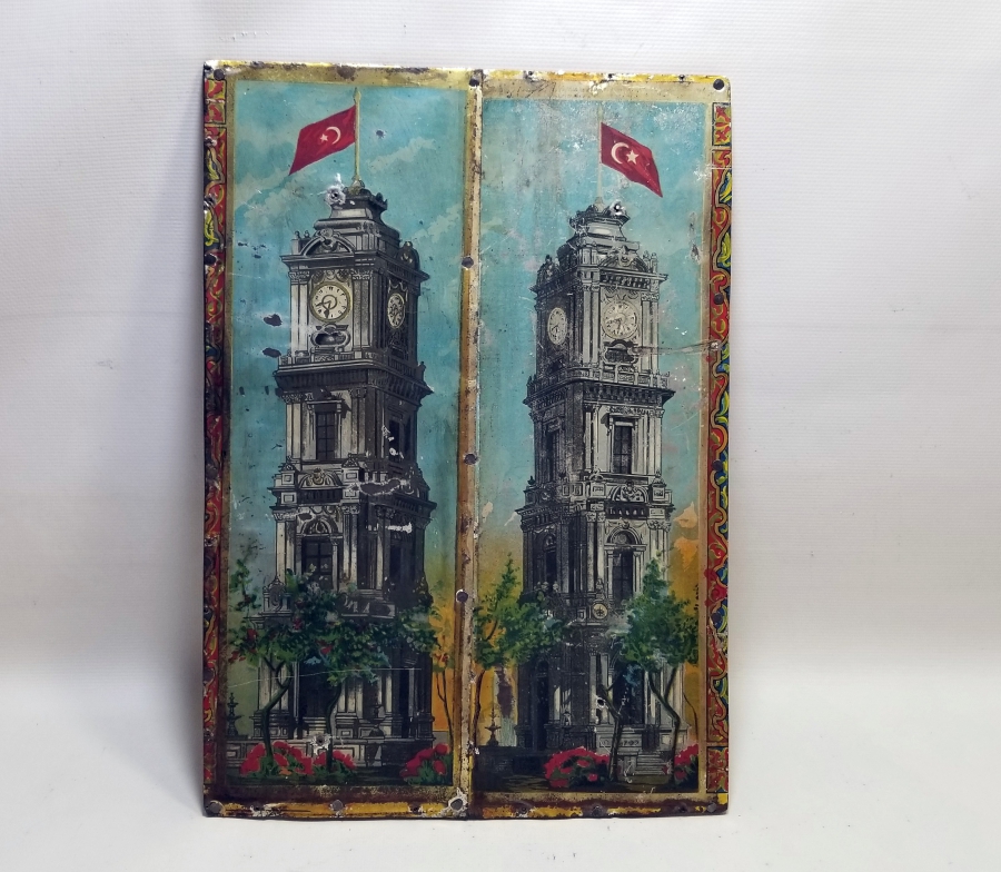 DOLMABAHÇE SARAYI SAAT KULESİ GÖRSELLİ OSMANLI DÖNEMİ PANO