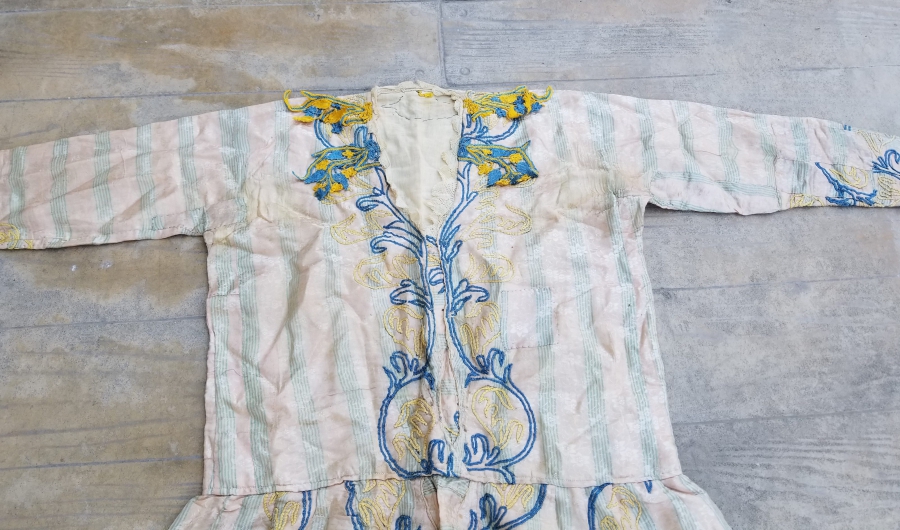 OSMANLI DÖNEMİ NADİR BOZCAADA RUM İŞİ İPEK GELİNLİK