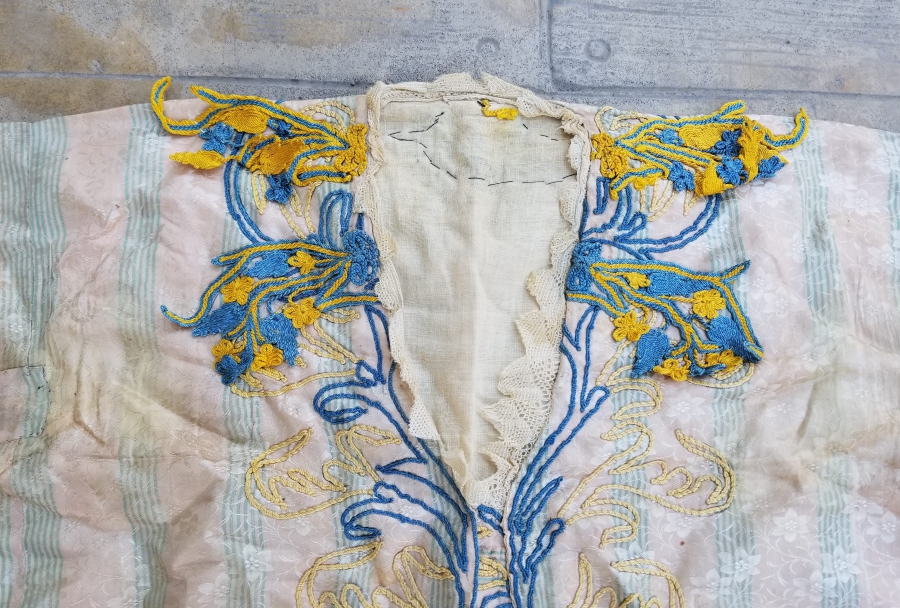 OSMANLI DÖNEMİ NADİR BOZCAADA RUM İŞİ İPEK GELİNLİK