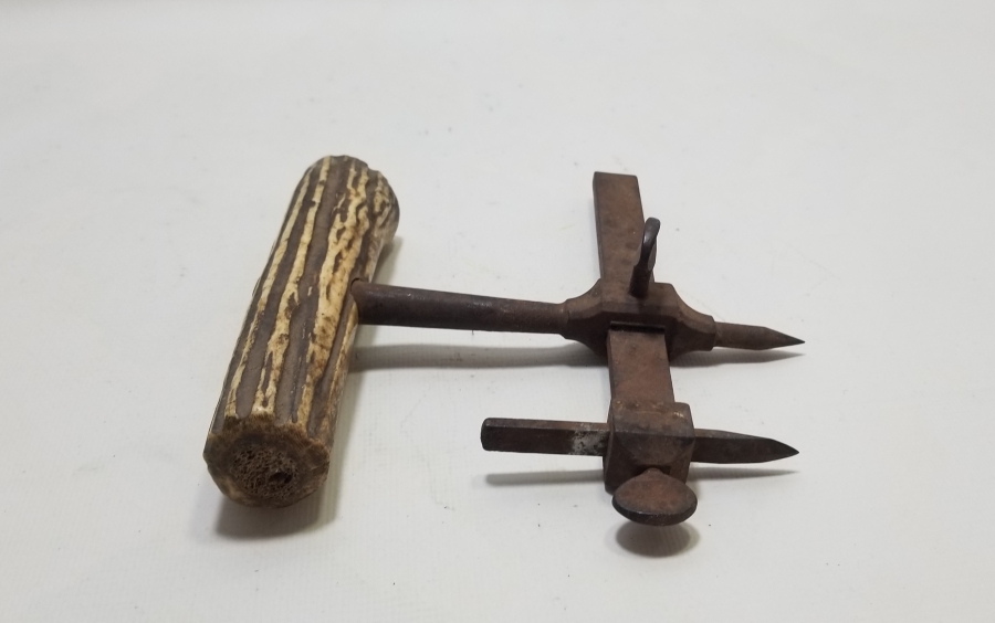 OSMANLI DÖNEMİ GEYİK BOYNUZU SAPLI NADİR MARANGOZ PERGELİ