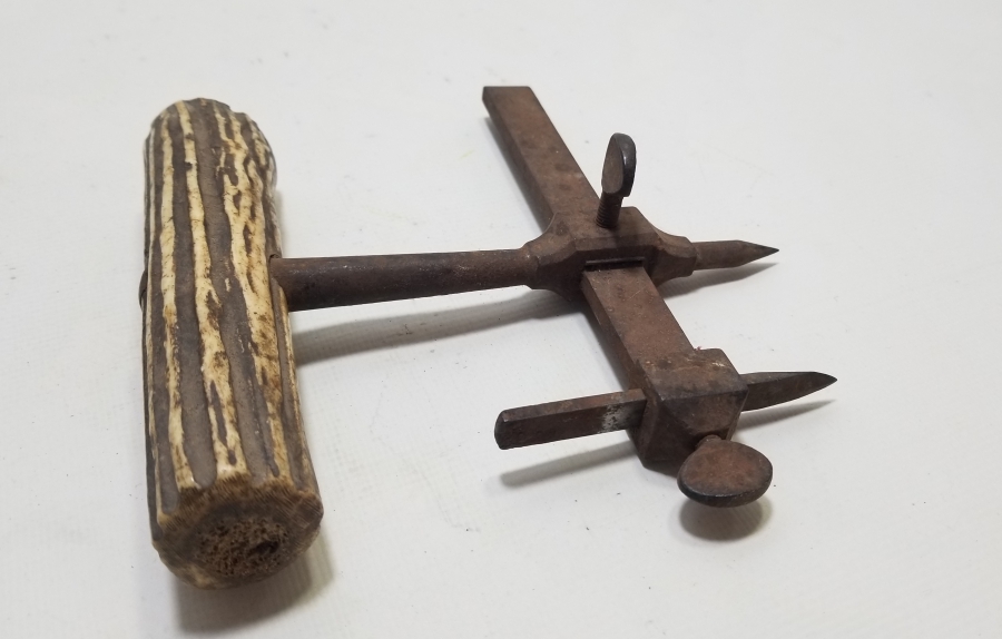 OSMANLI DÖNEMİ GEYİK BOYNUZU SAPLI NADİR MARANGOZ PERGELİ