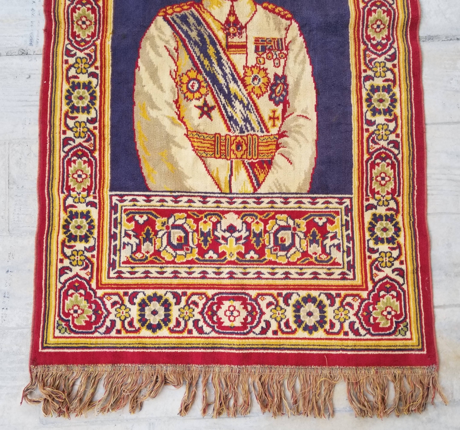 OSMANLI SON DÖNEM ÇOK NADİR ASKERİ KIYAFETLİ VE OSMANLI NİŞANLI ATATÜRK DUVAR HALISI