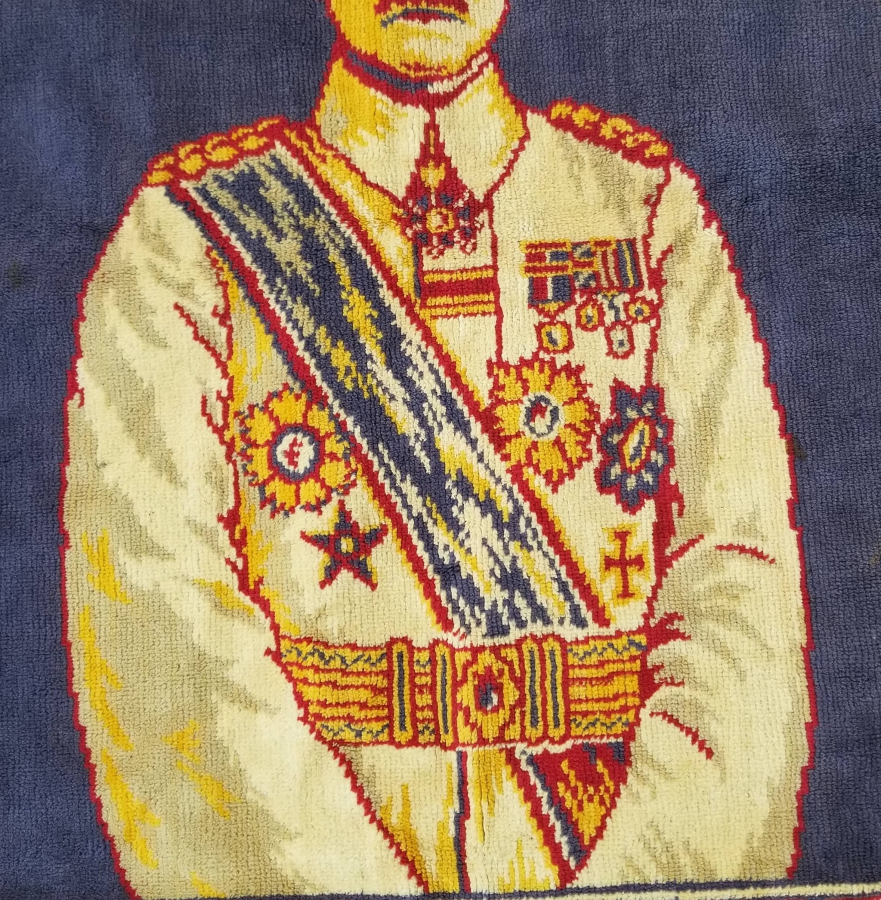 OSMANLI SON DÖNEM ÇOK NADİR ASKERİ KIYAFETLİ VE OSMANLI NİŞANLI ATATÜRK DUVAR HALISI