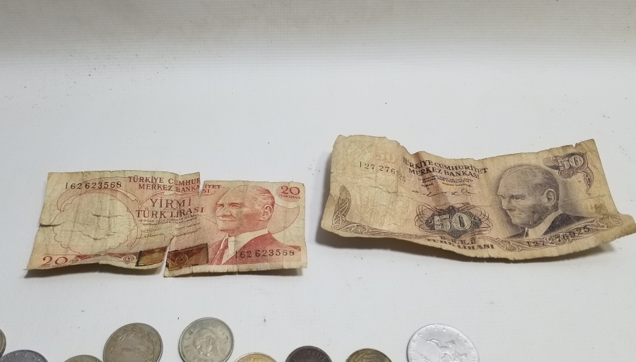 ANTİKA METAL VE KAĞIT PARA LOTU