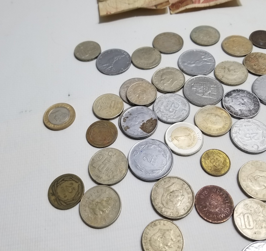 ANTİKA METAL VE KAĞIT PARA LOTU