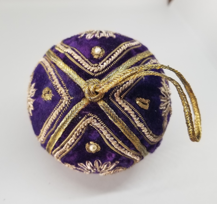 OSMANLI DÖNEMİ ALTIN VE GÜMÜŞ SIRMA İŞÇİLİKLİ NADİR ASKI TOPU