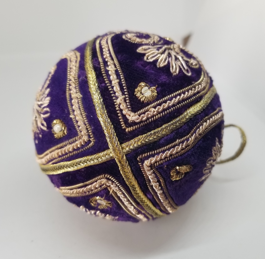 OSMANLI DÖNEMİ ALTIN VE GÜMÜŞ SIRMA İŞÇİLİKLİ NADİR ASKI TOPU