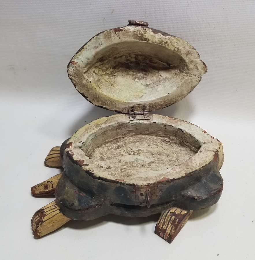 OSMANLI DÖNEMİ EL YAPIMI KAPLUMBAĞA FORMLU TEKKE İŞİ TESPİH KUTUSU