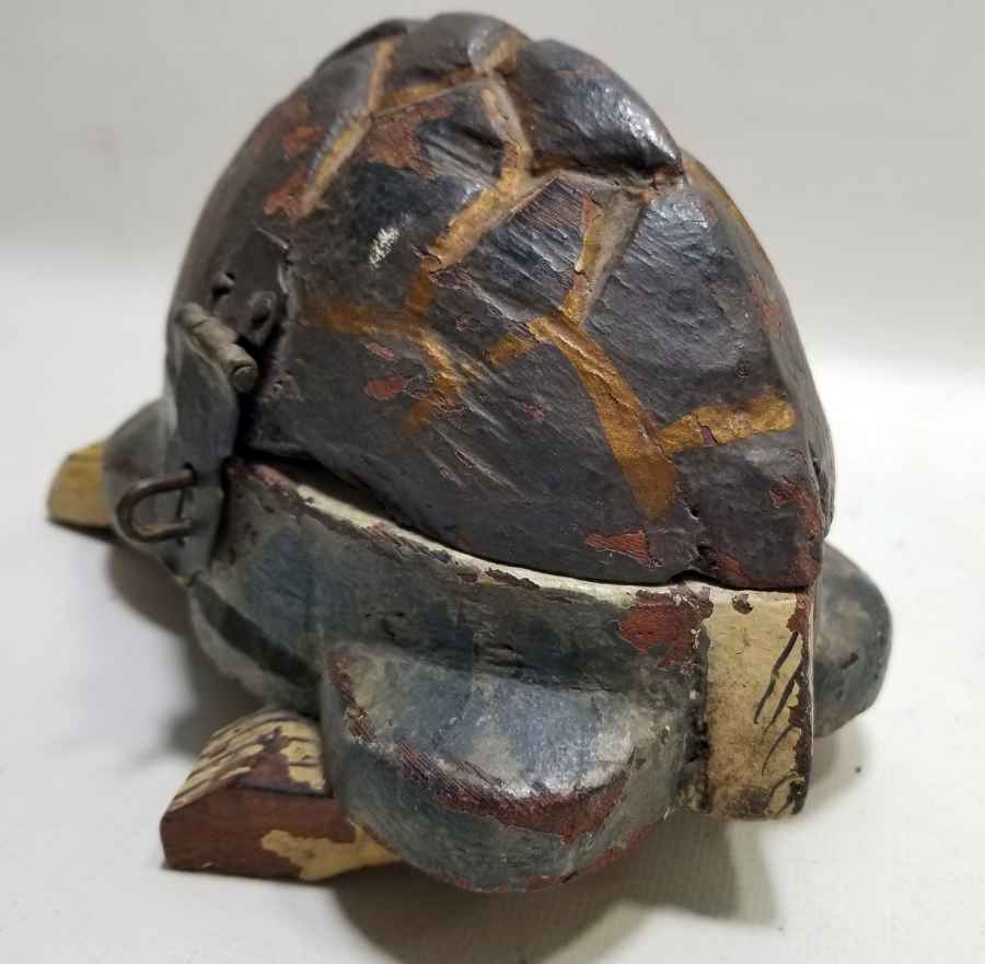 OSMANLI DÖNEMİ EL YAPIMI KAPLUMBAĞA FORMLU TEKKE İŞİ TESPİH KUTUSU