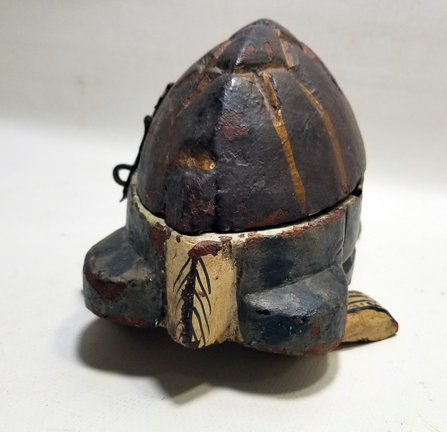 OSMANLI DÖNEMİ EL YAPIMI KAPLUMBAĞA FORMLU TEKKE İŞİ TESPİH KUTUSU