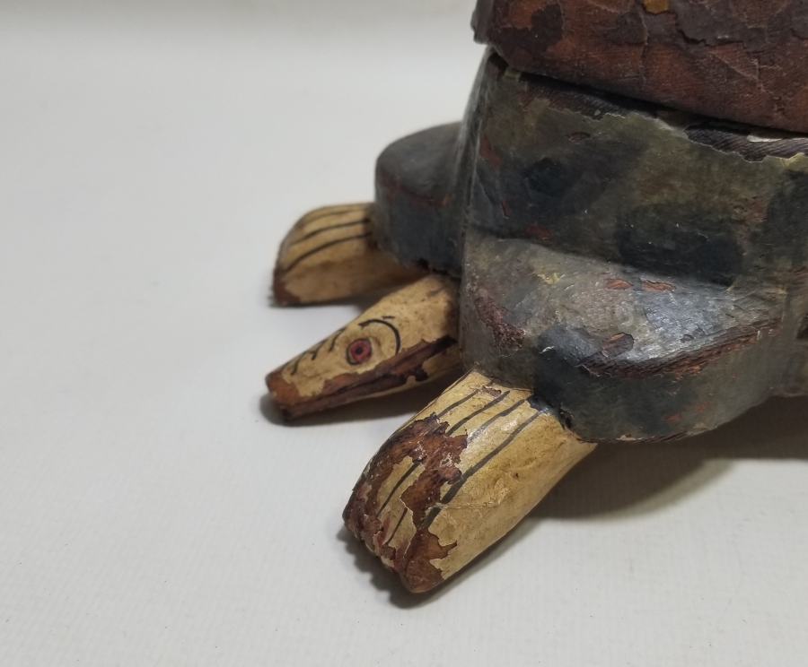 OSMANLI DÖNEMİ EL YAPIMI KAPLUMBAĞA FORMLU TEKKE İŞİ TESPİH KUTUSU