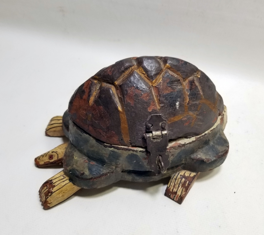 OSMANLI DÖNEMİ EL YAPIMI KAPLUMBAĞA FORMLU TEKKE İŞİ TESPİH KUTUSU