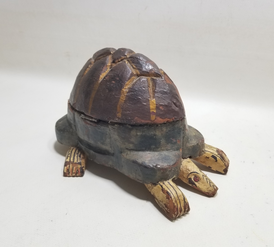 OSMANLI DÖNEMİ EL YAPIMI KAPLUMBAĞA FORMLU TEKKE İŞİ TESPİH KUTUSU