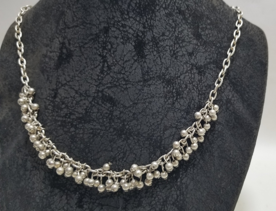 GÜMÜŞ KAPLAMA ANTİKA CİNGILLI GERDANLIK