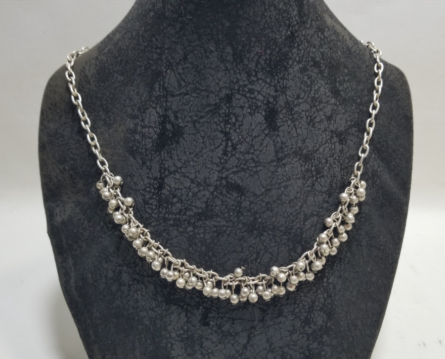 GÜMÜŞ KAPLAMA ANTİKA CİNGILLI GERDANLIK