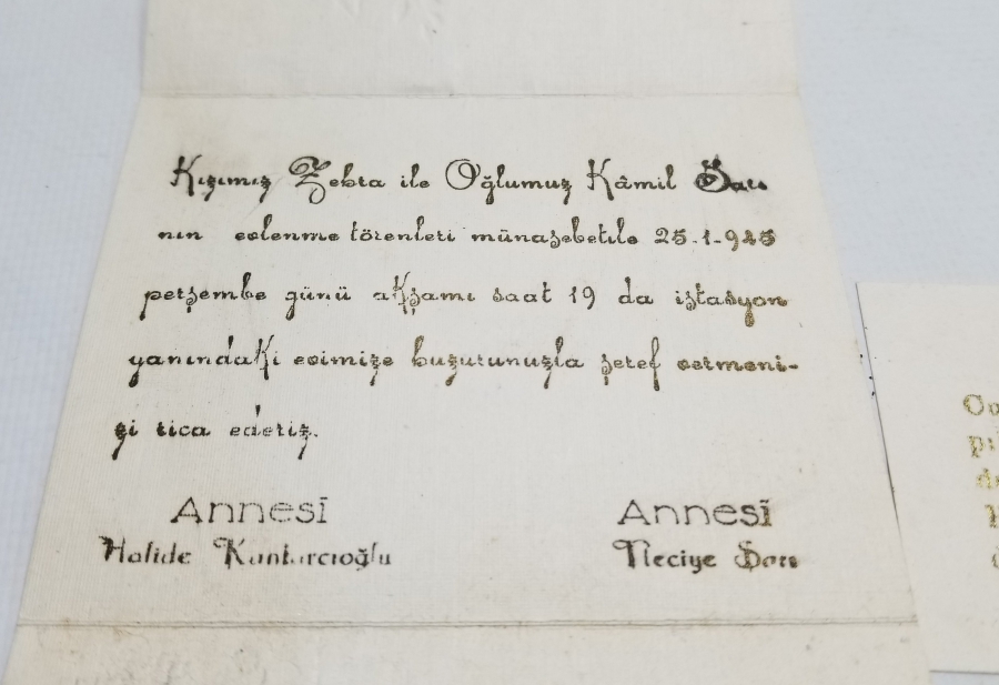 İKİ ADET ANTİKA DAVETİYE