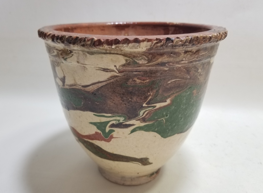 ÜZERİ SIRLI ANTİKA KINIK SAKSI