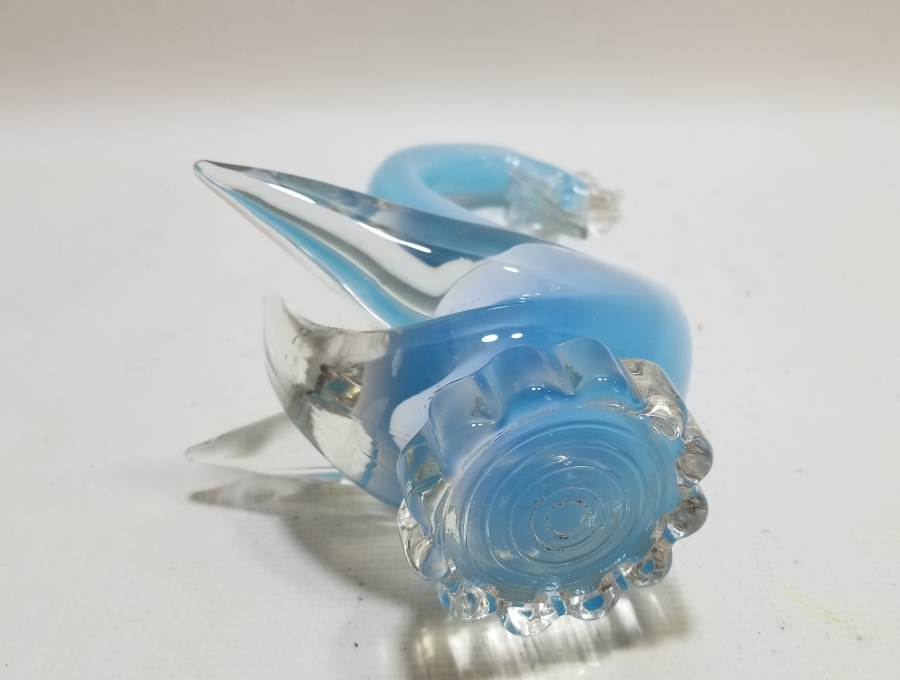 MURANO TARZI ANTİKA KUĞU FORMLU CAM BİBLO