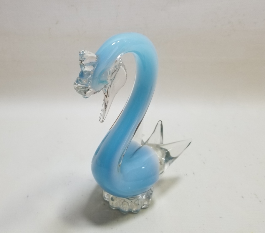 MURANO TARZI ANTİKA KUĞU FORMLU CAM BİBLO