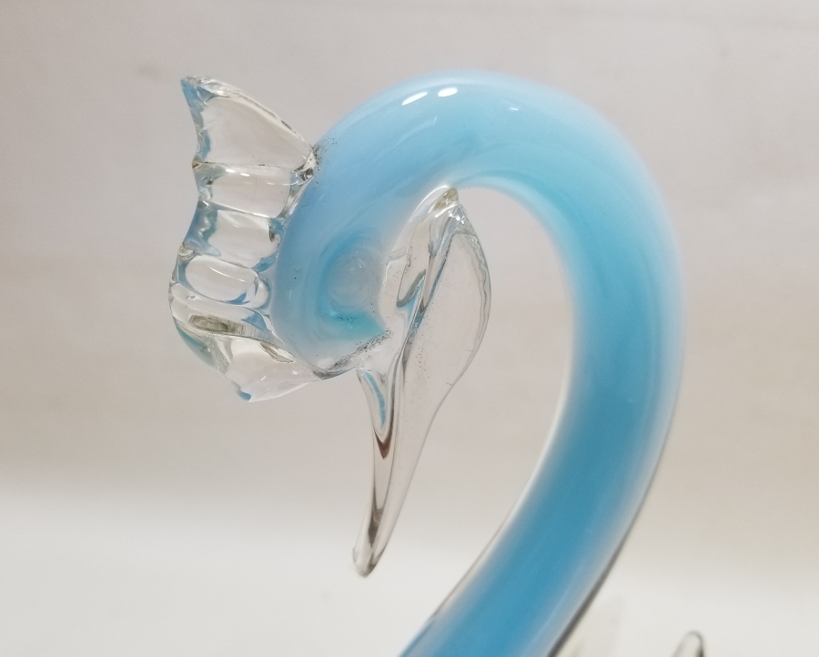 MURANO TARZI ANTİKA KUĞU FORMLU CAM BİBLO