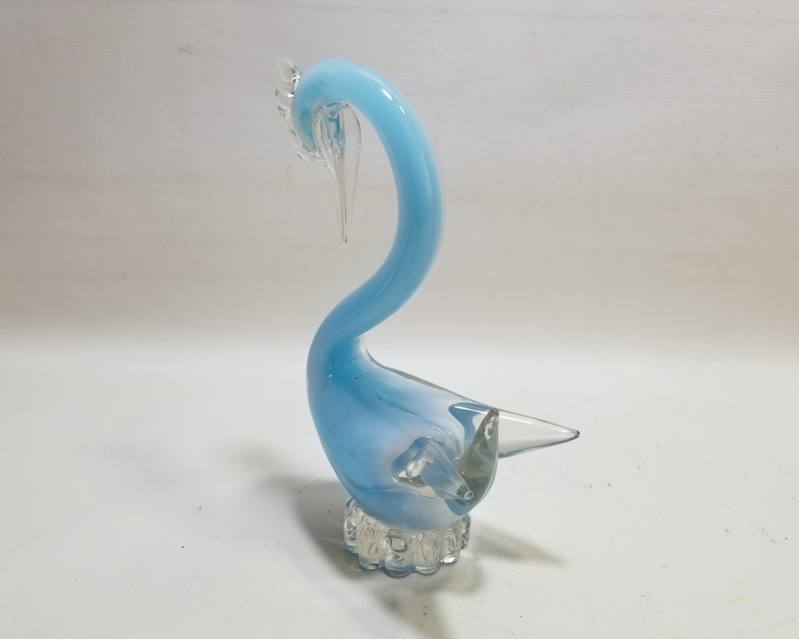 MURANO TARZI ANTİKA KUĞU FORMLU CAM BİBLO