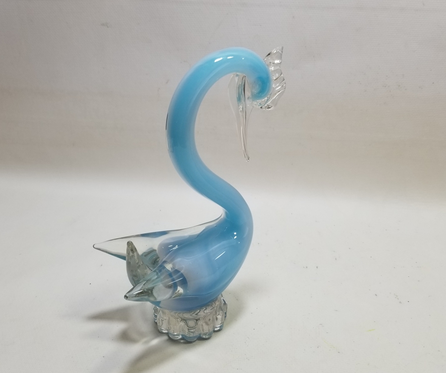 MURANO TARZI ANTİKA KUĞU FORMLU CAM BİBLO