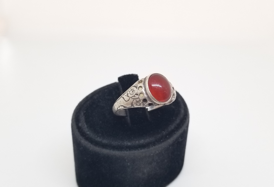 KALEM İŞÇİLİKLİ ANTİKA GÜMÜŞ HAC HATIRASI YÜZÜK