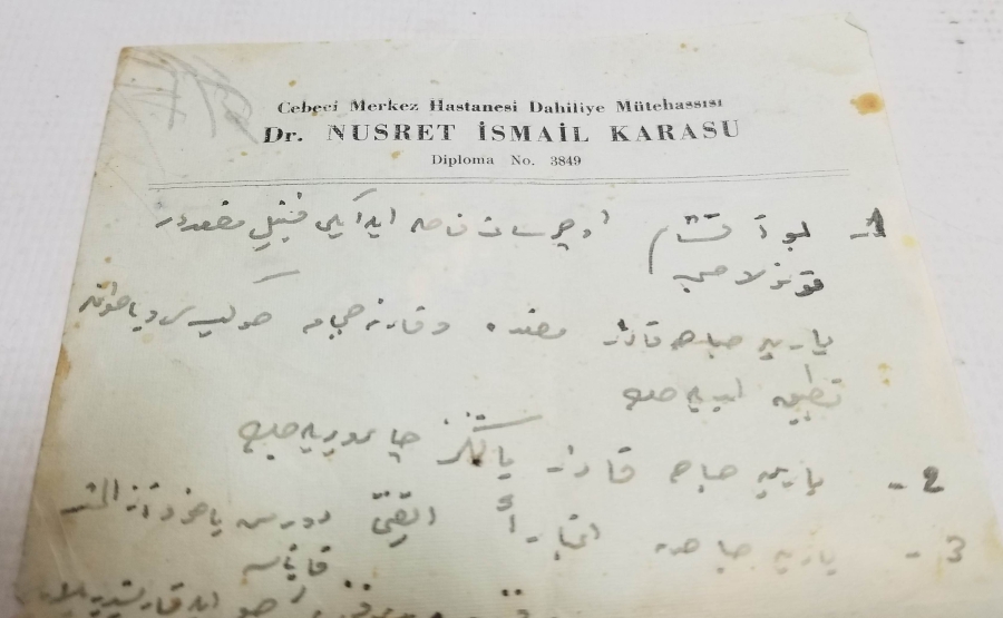 CUMHURİYET BAŞLARI EL YAZMA DOKTOR REÇETESİ