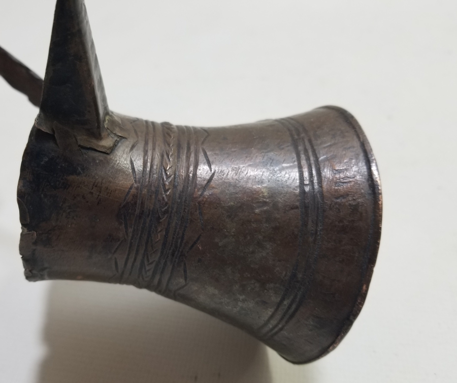 ÜZERİ KALEM İŞÇİLİKLİ OSMANLI DÖNEMİ EDİRNE YAPIMI KAHVE CEZVESİ